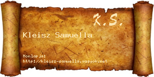 Kleisz Samuella névjegykártya
